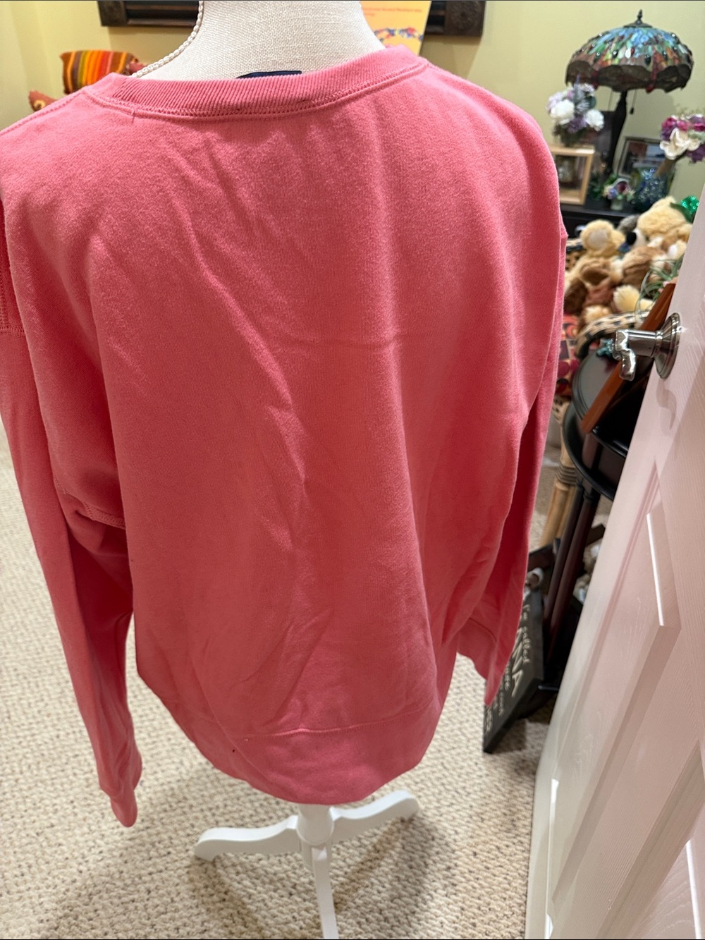 Women’s Polo by Ralph Lauren Pink Crewneck Sweatshirt with Pony Logo - Picture 2 of 3